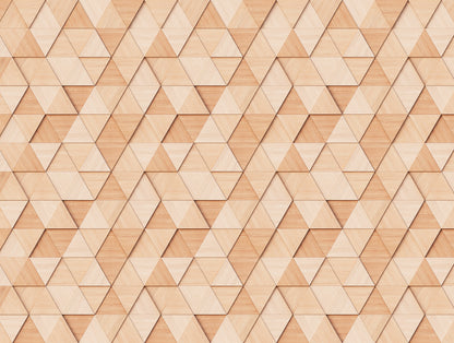 Fototapete Holz Dreiecke Natur - 3,71 m x  2,80 m