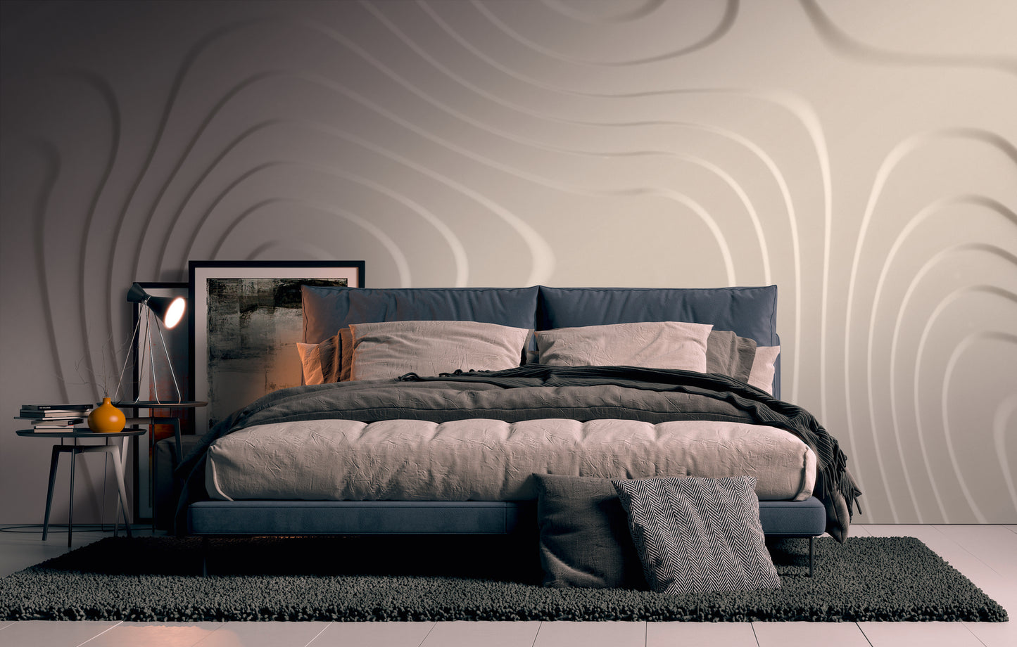 Fototapete Wellen Beige - 3,71 m x  2,80 m