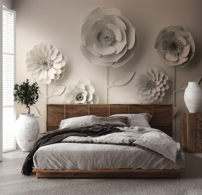 Fototapete 3D Blumen Relief Look – 3,71 m x 2,80 m