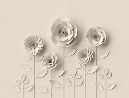 Fototapete 3D Blumen Relief Look – 3,71 m x 2,80 m