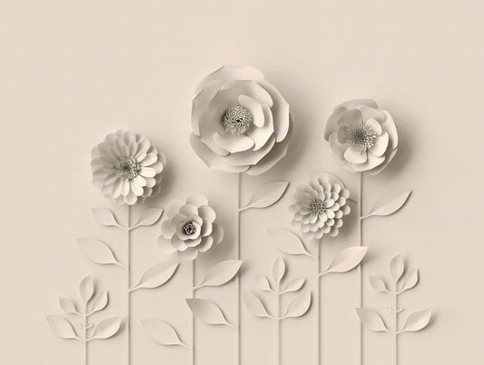 Fototapete 3D Blumen Relief Look – 3,71 m x 2,80 m