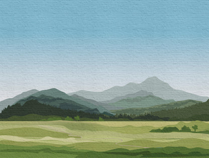 Fototapete Berge Grün - 3,71 m x  2,80 m