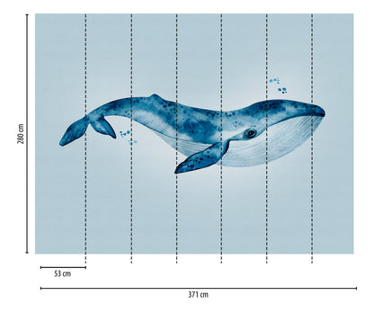 Fototapete Wal Blau - 3,71 m x  2,80 m