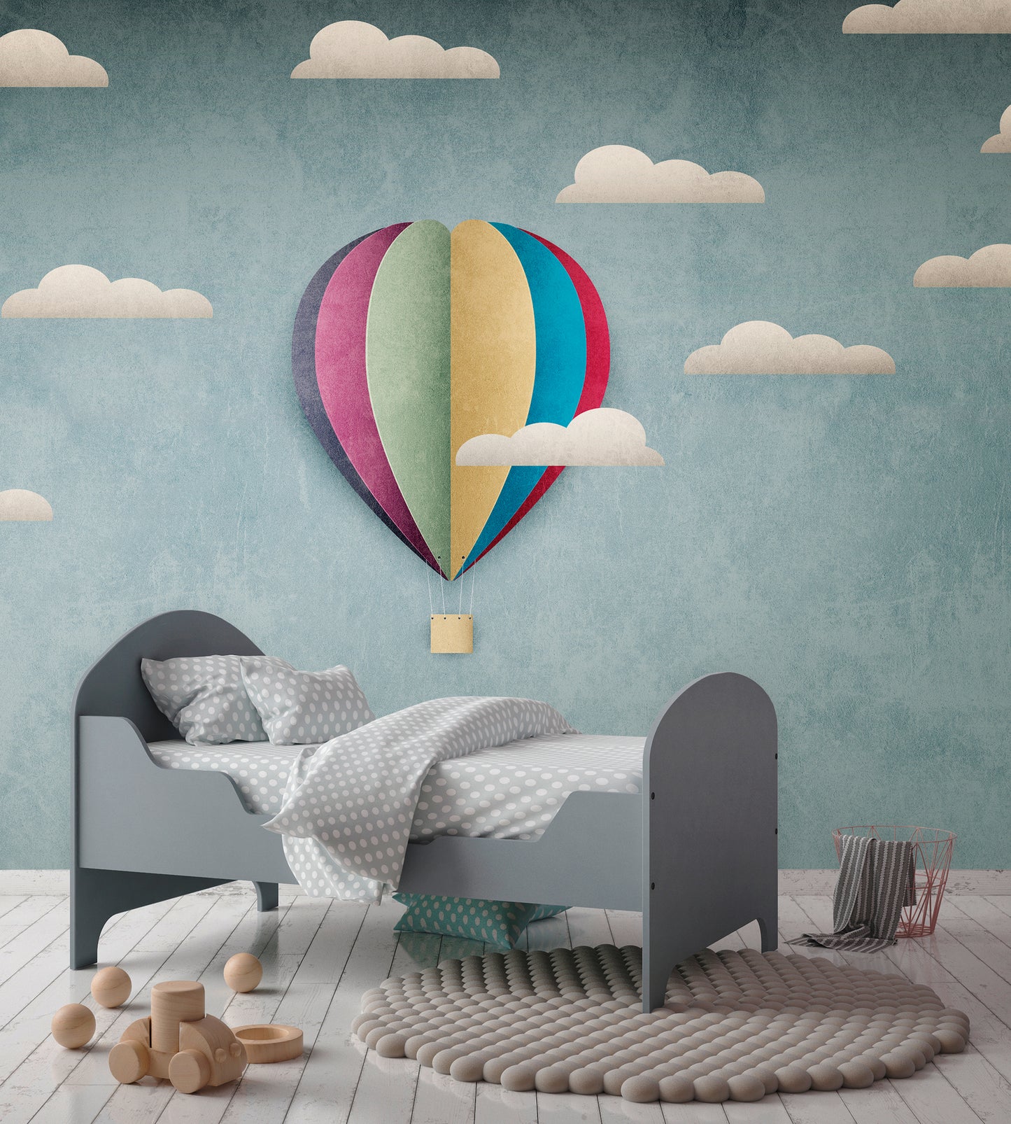 Fototapete Heißluftballon Pastell - 3,71 m x  2,80 m