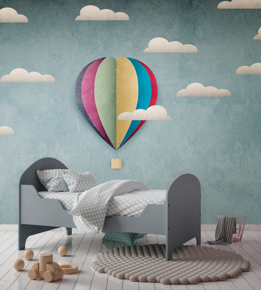 Fototapete Heißluftballon Pastell - 3,71 m x  2,80 m