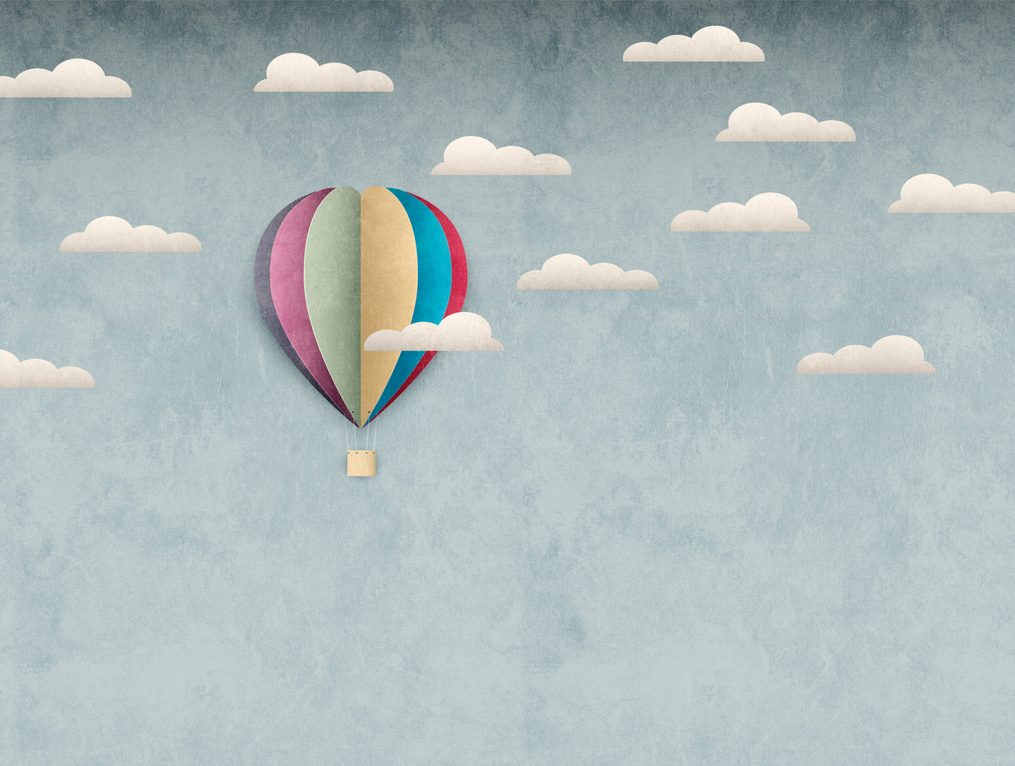 Fototapete Heißluftballon Pastell - 3,71 m x  2,80 m