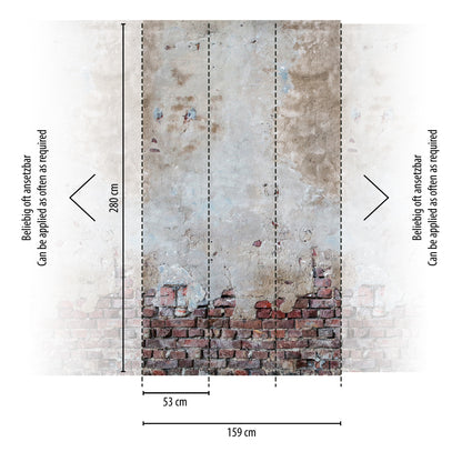 Fototapete Beton Backstein – 1,59 m x 2,80 m