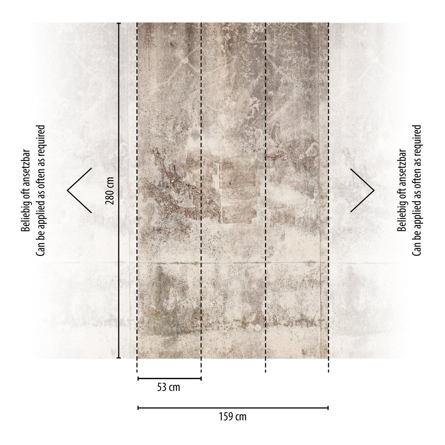Fototapete Betonwand Vintage – 1,59 m x 2,80 m