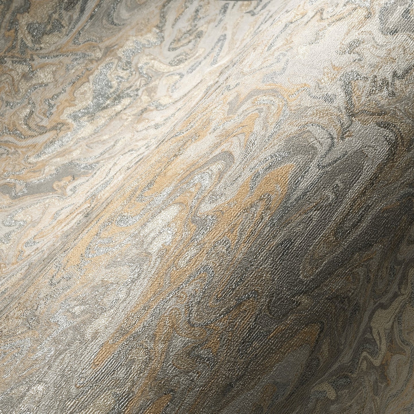 Livingwalls My Home My Spa Vliestapete Putzoptik Beige Silber Orange 10,05 m x 0,53 m