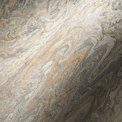 Livingwalls My Home My Spa Vliestapete Putzoptik Beige Silber Orange 10,05 m x 0,53 m