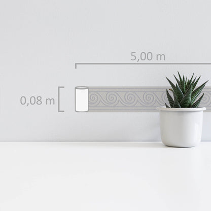 Only Borders 11 Dekobordüre selbstklebend Grau Metallic 5 m x 0,08 m