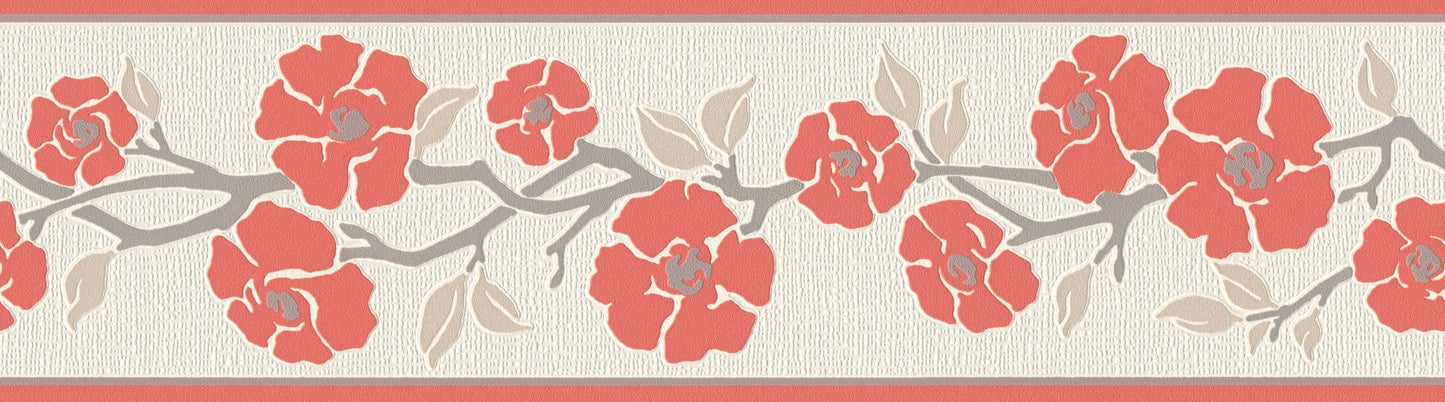 Only Borders 11 Dekobordüre selbstklebend Rot Grau Weiß 5,00 m x 0,17 m