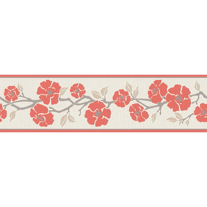 Only Borders 11 Dekobordüre selbstklebend Rot Grau Weiß 5,00 m x 0,17 m