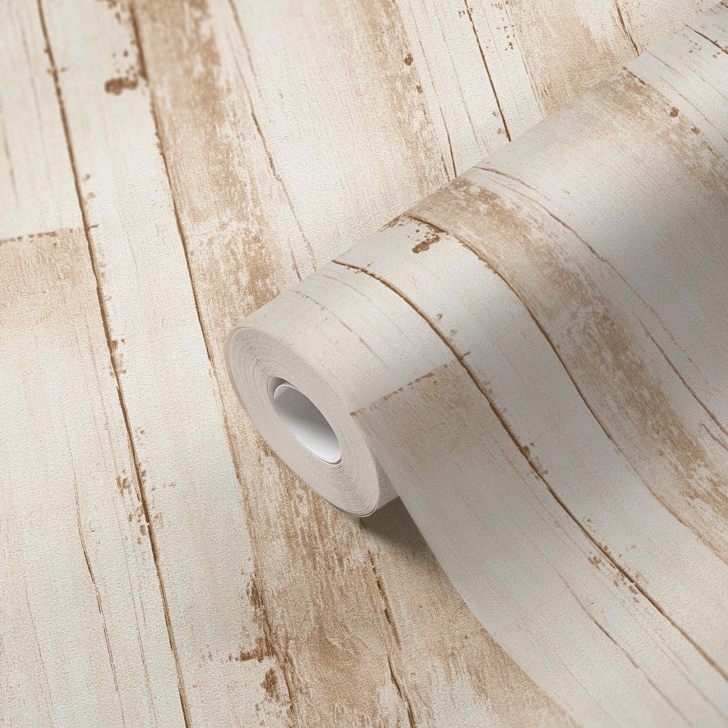 Natural Living Vliestapete in Holzoptik Beige Weiß 10,05 m x 0,53 m