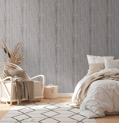 Natural Living Vliestapete in Holzoptik Grau 10,05 m x 0,53 m