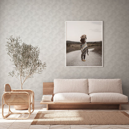 Natural Living Retro Vliestapete Grau Weiß 10,05 m x 0,53 m