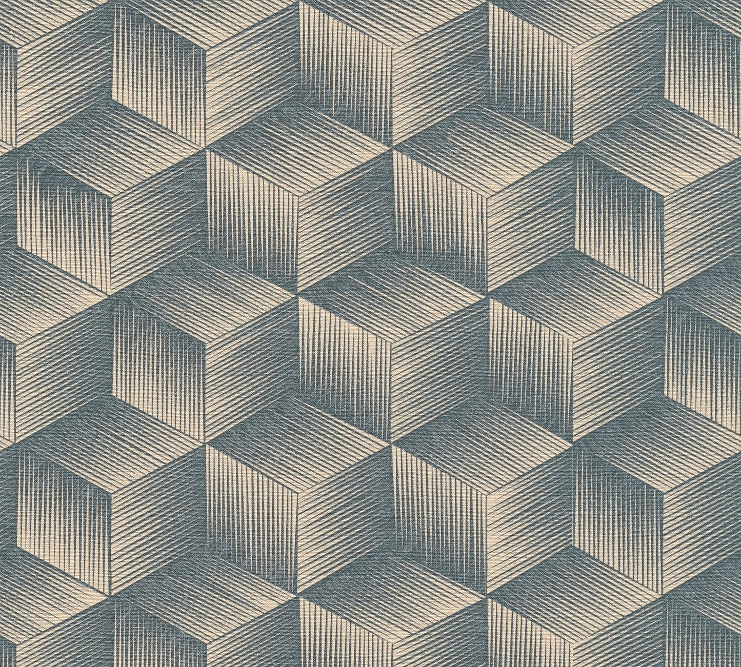 Natural Living Retro Vliestapete Blau Beige 10,05 m x 0,53 m