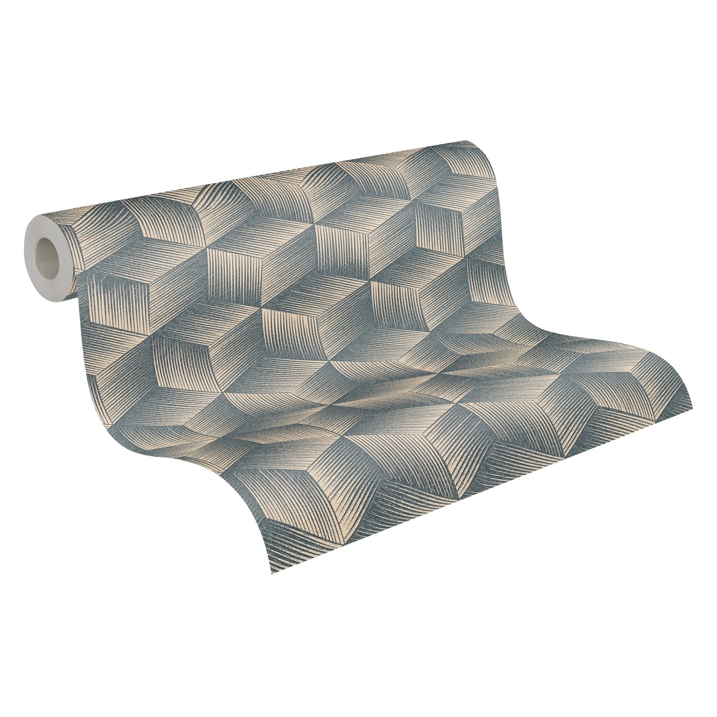 Natural Living Retro Vliestapete Blau Beige 10,05 m x 0,53 m