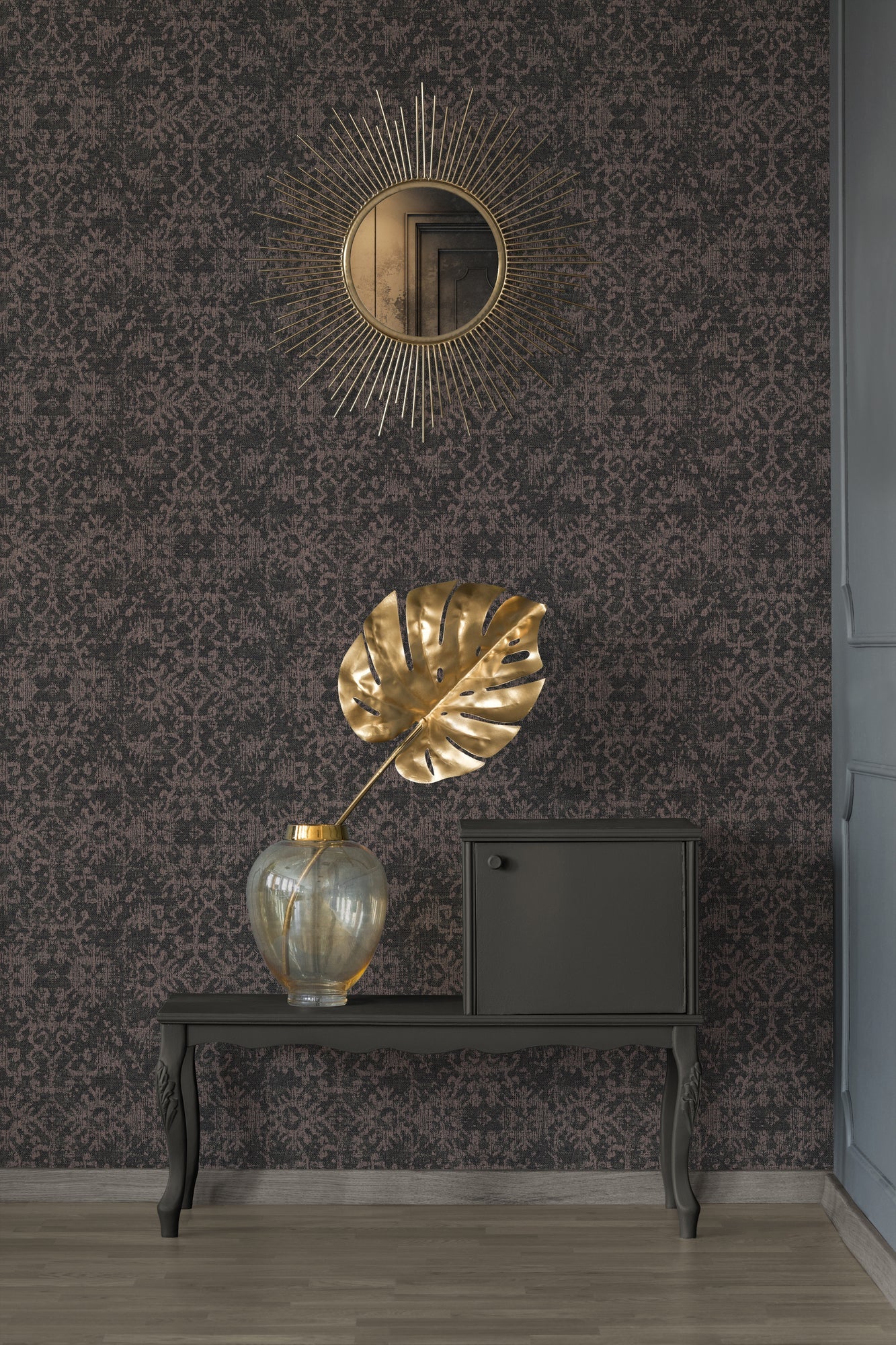 Livingwalls Desert Lodge Vinyl-Vliestapete Schwarz Bronze 10,05 m x 0,53 m
