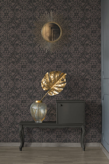 Livingwalls Desert Lodge Vinyl-Vliestapete Schwarz Bronze 10,05 m x 0,53 m