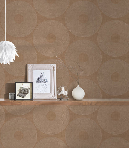 Livingwalls Desert Lodge Kreisdesign Vliestapete Braun 10,05 m x 0,53 m