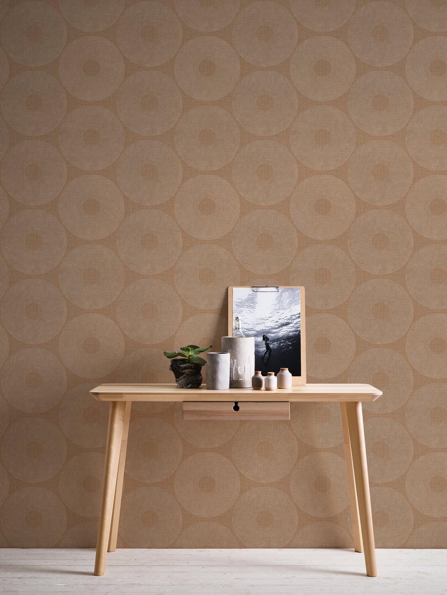 Livingwalls Desert Lodge Kreisdesign Vliestapete Braun 10,05 m x 0,53 m