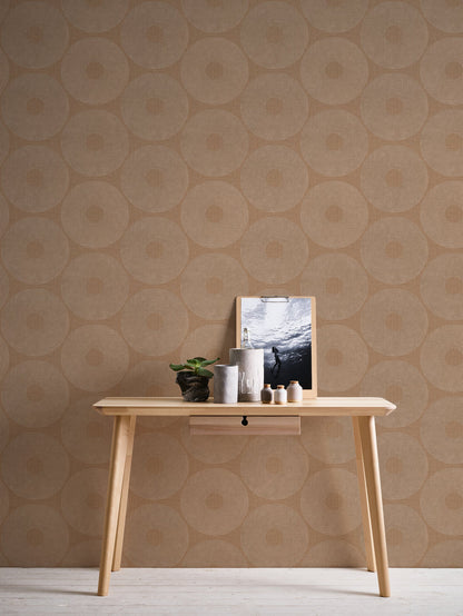 Livingwalls Desert Lodge Kreisdesign Vliestapete Braun 10,05 m x 0,53 m