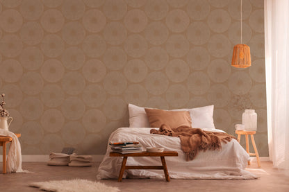 Livingwalls Desert Lodge Kreisdesign Vliestapete Braun 10,05 m x 0,53 m