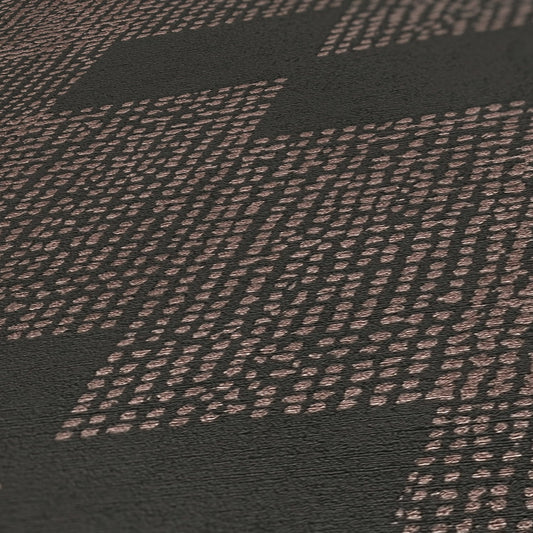 Livingwalls Desert Lodge Geometrische Vliestapete Bronze Schwarz 10,05 m x 0,53 m