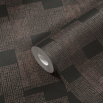 Livingwalls Desert Lodge Geometrische Vliestapete Bronze Schwarz 10,05 m x 0,53 m