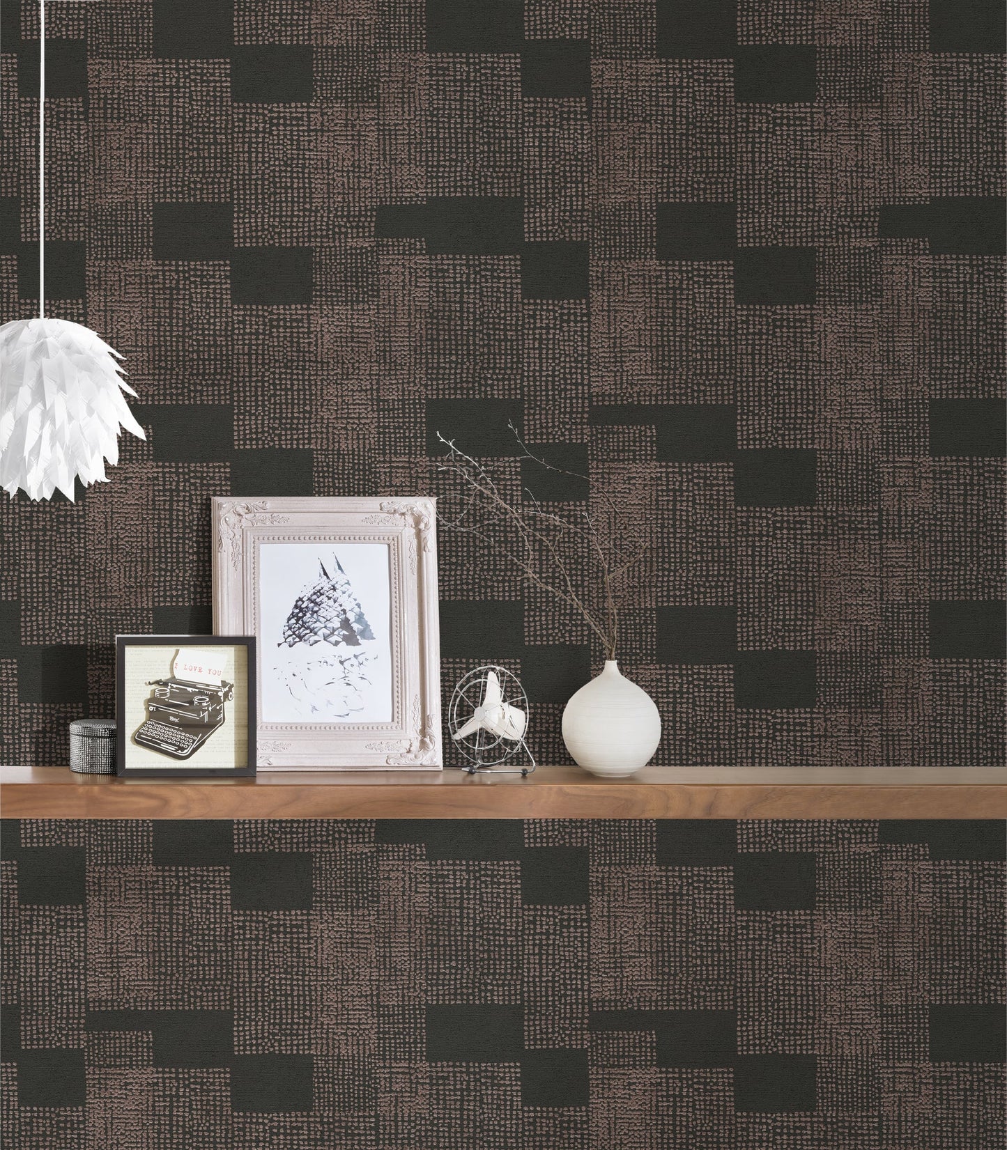Livingwalls Desert Lodge Geometrische Vliestapete Bronze Schwarz 10,05 m x 0,53 m