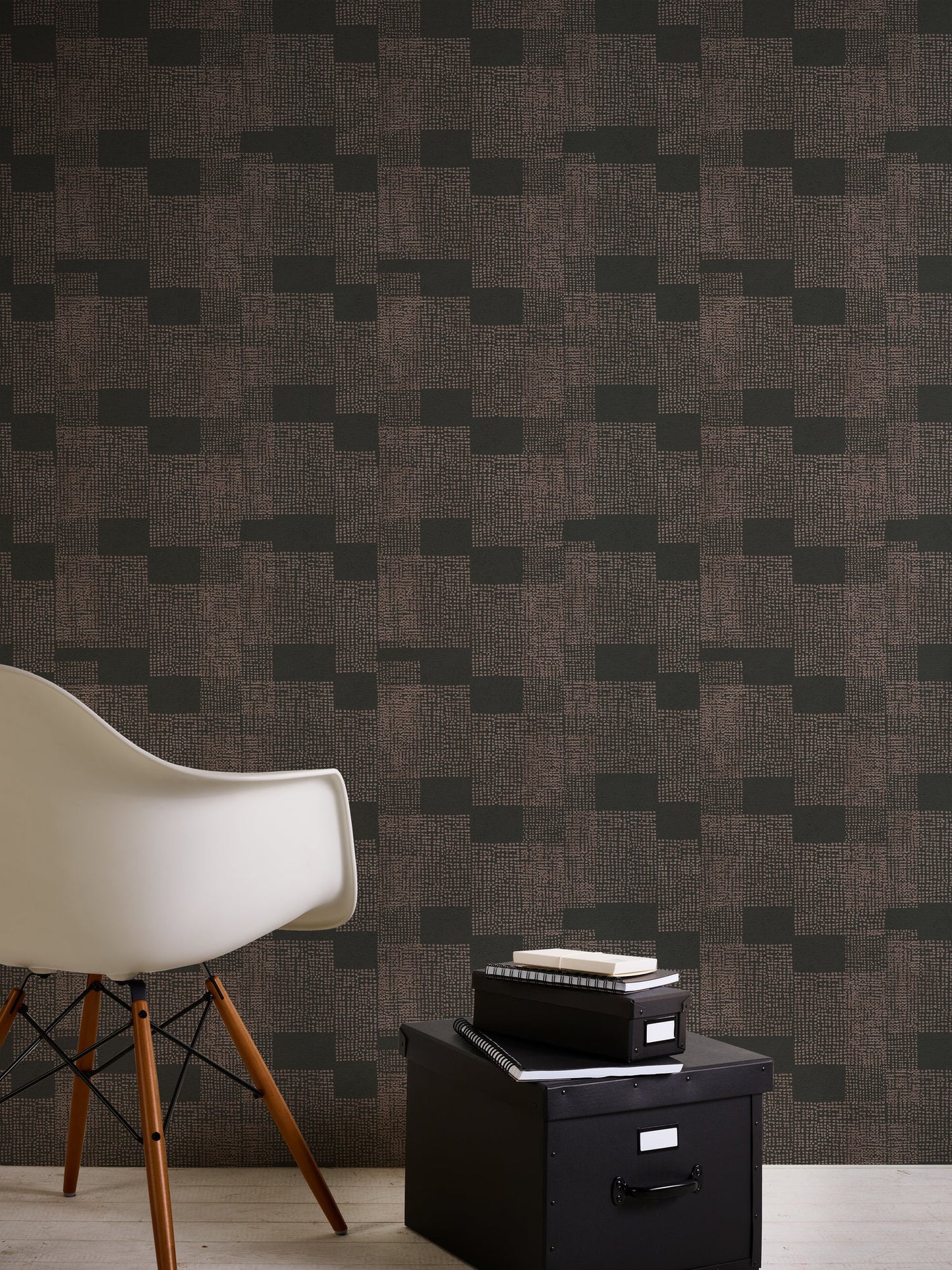 Livingwalls Desert Lodge Geometrische Vliestapete Bronze Schwarz 10,05 m x 0,53 m