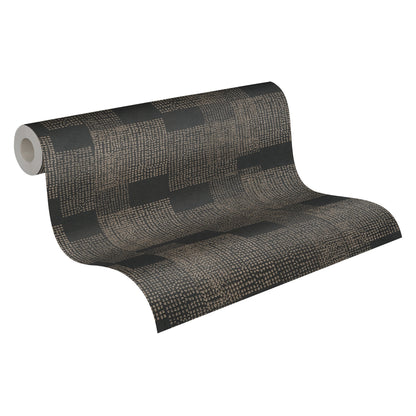 Livingwalls Desert Lodge Geometrische Vliestapete Gold Schwarz 10,05 m x 0,53 m