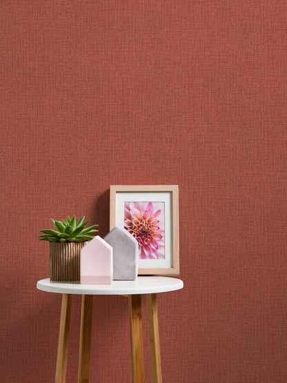 Livingwalls Desert Lodge Uni Vliestapete Rot 10,05 m x 0,53 m