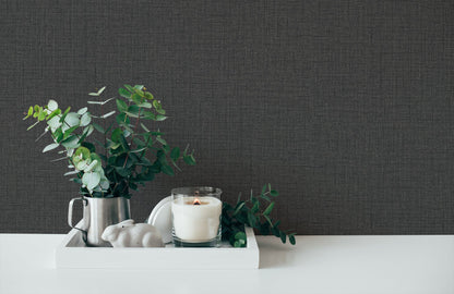 Livingwalls Desert Lodge Uni Vliestapete Schwarz 10,05 m x 0,53 m