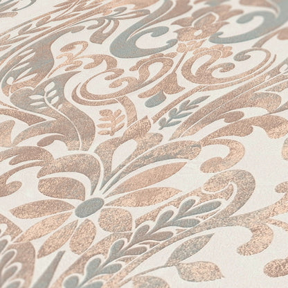 The Wallcover Ornamenttapete selbstklebend Beige Creme Weiß 8,40 m x 0,53 m