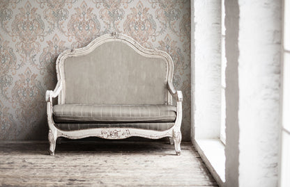 The Wallcover Ornamenttapete selbstklebend Beige Creme Weiß 8,40 m x 0,53 m