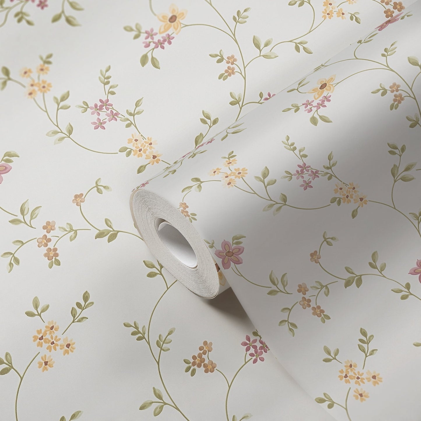 The Wallcover Tapete selbstklebend Weiß Rosa Gelb 8,40 m x 0,53 m