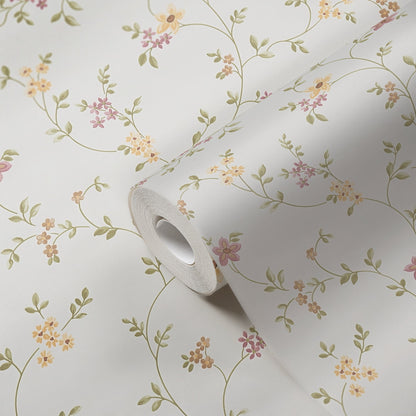 The Wallcover Tapete selbstklebend Weiß Rosa Gelb 8,40 m x 0,53 m