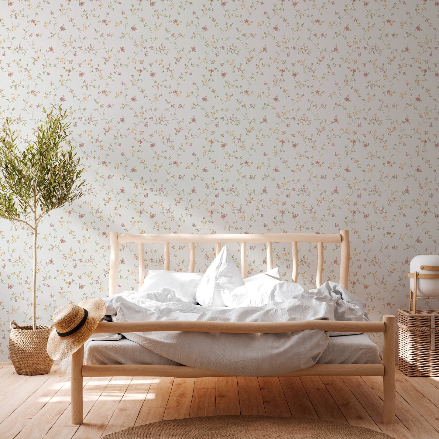 The Wallcover Tapete selbstklebend Weiß Rosa Gelb 8,40 m x 0,53 m