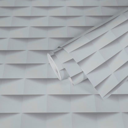 The Wallcover Tapete selbstklebend mit geometrischem Design Weiß 8,40 m x 0,53 m
