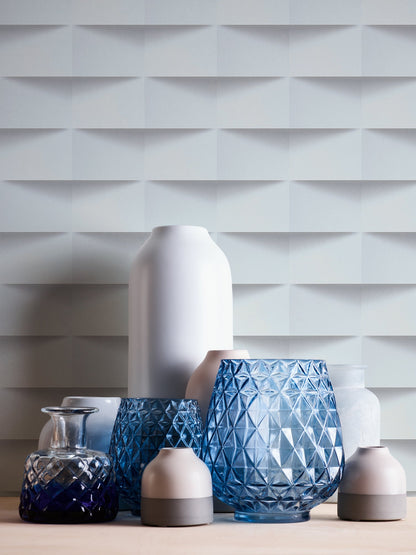 The Wallcover Tapete selbstklebend mit geometrischem Design Weiß 8,40 m x 0,53 m