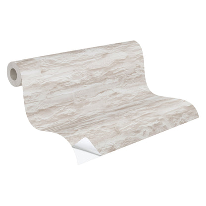 The Wallcover Tapete selbstklebend in Natursteinoptik Beige Creme 8,40 m x 0,53 m