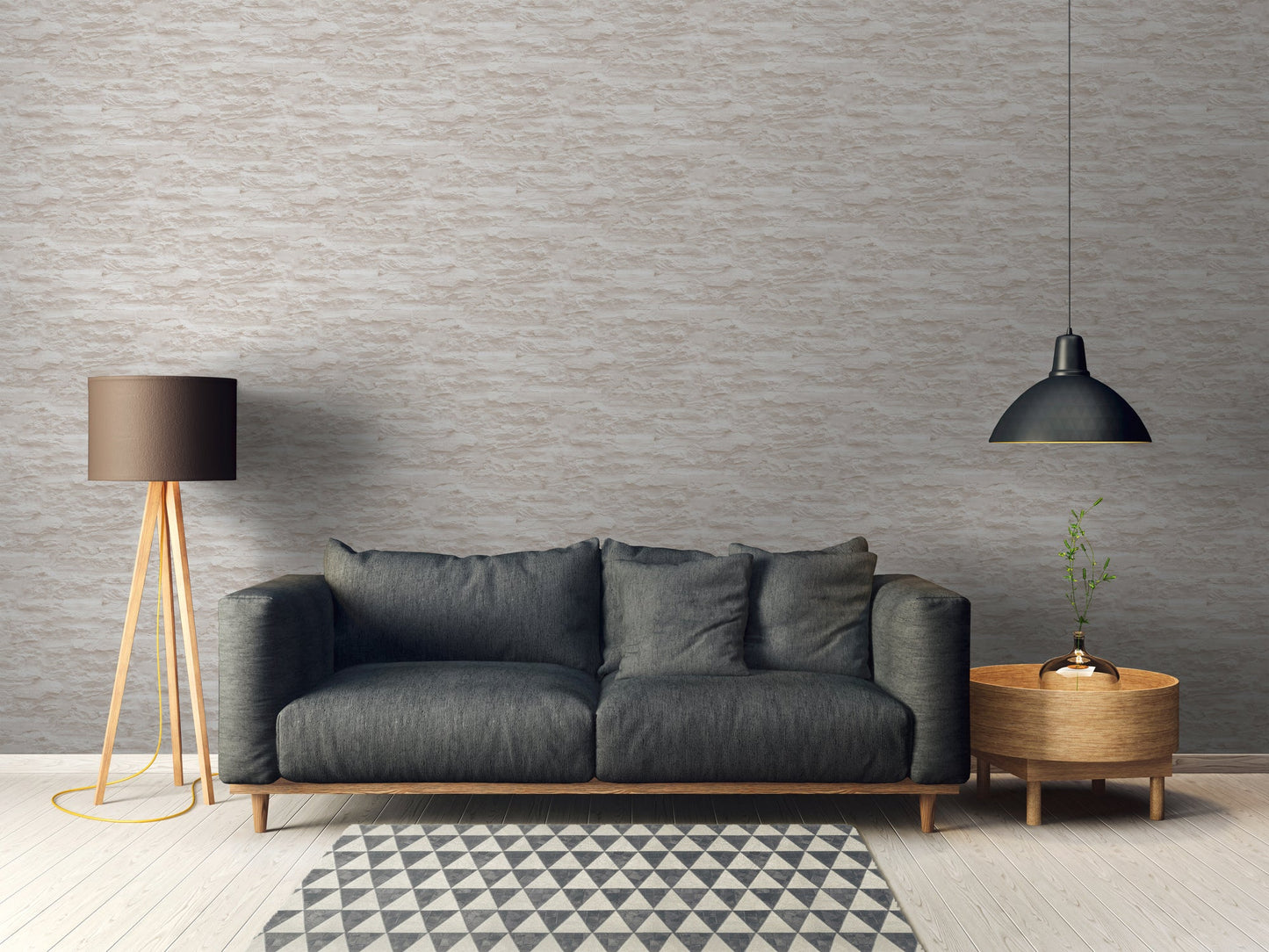 The Wallcover Tapete selbstklebend in Natursteinoptik Beige Creme 8,40 m x 0,53 m
