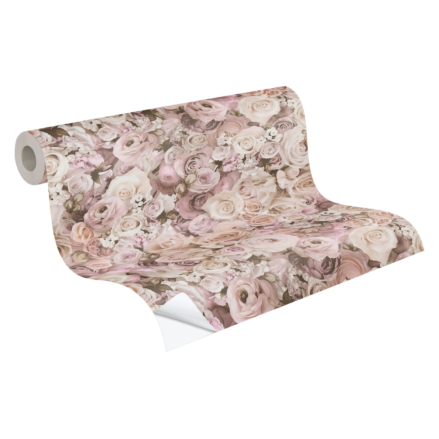 The Wallcover Rosentapete selbstklebend Rosa Beige Creme 8,40 m x 0,53 m