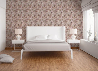 The Wallcover Rosentapete selbstklebend Rosa Beige Creme 8,40 m x 0,53 m