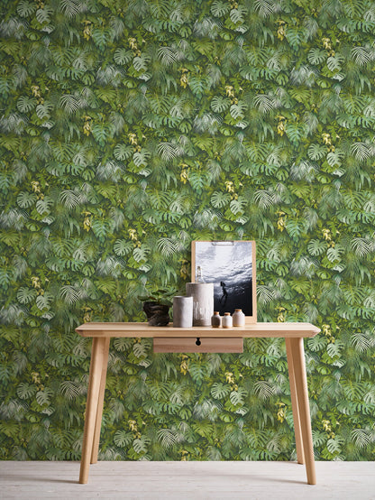 The Wallcover Blättertapete selbstklebend Grün 8,40 m x 0,53 m