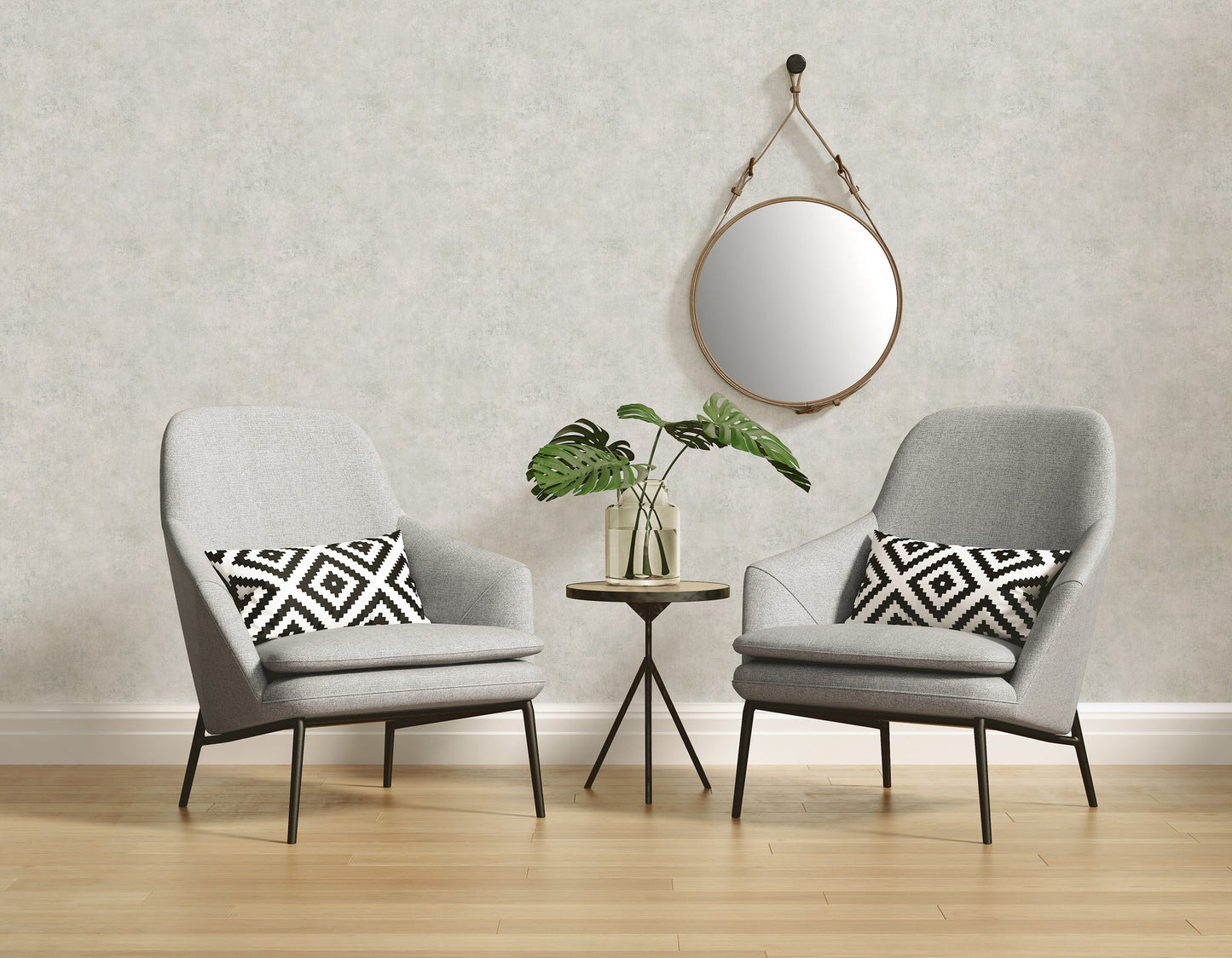 The Wallcover Tapete selbstklebend im Industrial Look Grau Weiß 8,40 m x 0,53 m