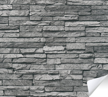 The Wallcover Tapete selbstklebend Grau Anthrazit 8,40 m x 0,53 m