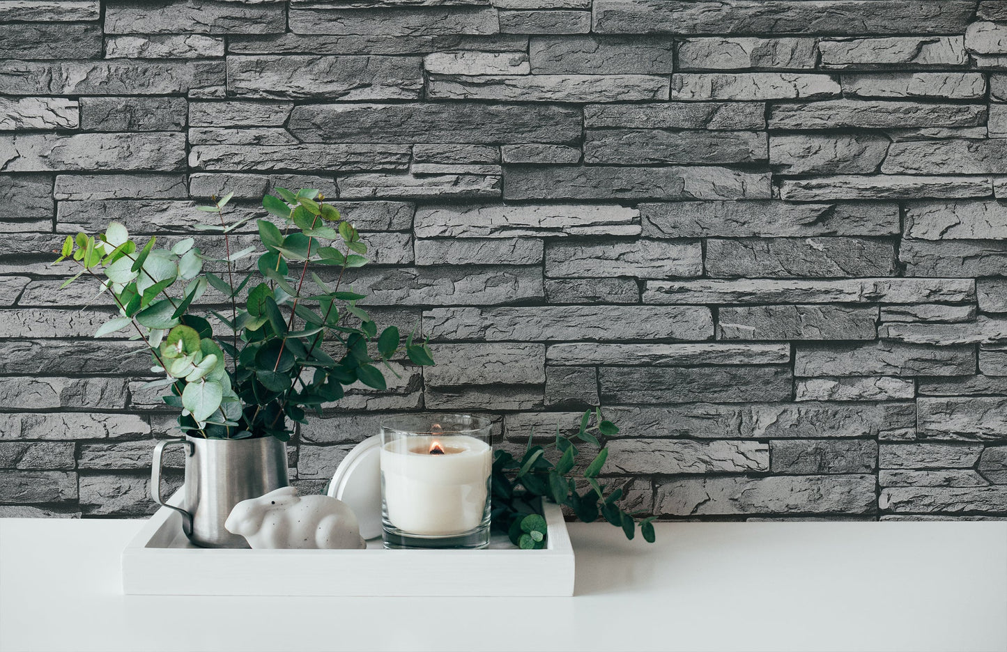 The Wallcover Tapete selbstklebend Grau Anthrazit 8,40 m x 0,53 m